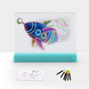 Placa fluorescente de pintura 3D LED Rompecabezas brillante niños Panel de graffiti manuscrito Tablero de mensajes (azul)