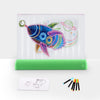 Placa fluorescente de pintura 3D LED Rompecabezas brillante para niños Panel de graffiti manuscrito Tablero de mensajes (verde)