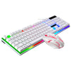 Zgb g21b colorido resplandor usb conectado teclado conjunto de ratones (blanco)