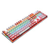 104 llaves verde eje rgb luminoso teclado equipo computadora USB cable cableado mecánico teclado, cabel longitud: 1.5m, estilo: Versión de doble imposición (blanco rosa)
