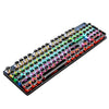 104 llaves del eje verde RGB Luminoso teclado Juego de computadora USB Cableado de metal Teclado mecánico, cabel Longitud: 1.5m, estilo: palabra punk a través de la versión (negro)