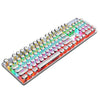 104 llaves del eje verde RGB Luminoso del teclado Juego de computadora USB Kired Metal Teclado mecánico, cabell Longitud: 1.5m, estilo: palabra punk a través de la versión (blanco)