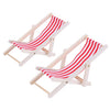 2 unids 1:12 Silla de salón de playa Modelo de simulación de la escena de playa al aire libre Los accesorios se pueden plegar (rojo)