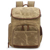 Bolsa de cámara de hombro de ocio K001-D - Mochila de almacenamiento de lona retro a prueba de agua (caqui)