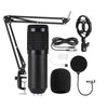 Conjunto de micrófono con condensador BM800 con tarjeta de sonido USB (red negra y negra)