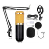 Conjunto de micrófono con condensador BM800 con tarjeta de sonido USB (red negra y dorada)