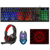 LD-126 4 en 1 teclado luminoso + mouse + auricular + conjunto de pad mouse