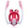 Niños Doble tubo Completo Silicone Silicone Buceo Máscara de snorkeling Gafas, Tamaño: XS (blanco rosa)