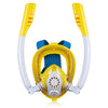 Niños Doble TUBO COMPLETO COMPLETO SILICONO SILICONO SNORKELING Máscara de snorkeling Gafas, Tamaño: XS (blanco amarillo)