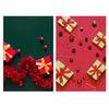 2 PCS 3D Estéreo Papel de fondo de doble cara (Navidad rojo)