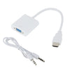 ZHQ008 HD HDMI a VGA convertidor con audio (blanco)