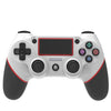 Gamepad de goma de Bluetooth inalámbrico para PS4 (rojo blanco)