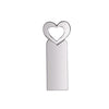 Zshqu2 con forma de corazón USB 2.0 Metal de alta velocidad USB 3. Capacidad: 4GB (blanco)