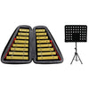 JZ-35 16 Tonos Doble Fila Carillon Orff Percussion Instrumento, Color: Golden con estante