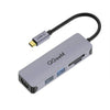 Qgeem QG-UH05-4 5 en 1 adaptador de hub de extensión tipo C Compatible con lector SD / TF (5 puertos)