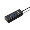 4 x USB 2.0 Puertos Convertidor de HUB, Longitud del cable: 15 cm, Estilo: con barra de luz negra