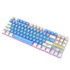 Xunfox k80 87 teclas con cable kitching mecánico teclado iluminado, longitud del cable: 1.5m (blanco azul)