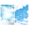 2 PCS 3D estereoscópico de doble cara fotografía placa de fondo (cielo azul nubes blancas)