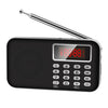 Y-619 FM / AM Mini Radio Reproductor de música recargable MP3 Support TF / SD Tarjeta con pantalla LED (Negro)