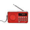 L-938 reproductor de audio MP3 Soporte de radio FM Tarjeta SD MMC AUX-IN AUTPHONE-OUT (ROJO)