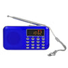 L-218AM MP3 Radio Speaker Player Soporte TF Tarjeta USB con función linterna LED (azul)