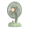 F10 portátil silencioso escritorio retro cabeza móvil ventilador USB (Green Green)