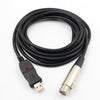 Conexión de micrófono 3M Cable de computadora USB a XLR (Negro)