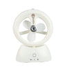 Mini USB Recargable Spray Spray Estudiante Dormitorio Oficina Escritorio Mute Ventilador (Blanco brillante)