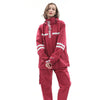Raninfreem al aire libre moda doble montar el reflejo impermeable pantalones de lluvia traje m (jujube rojo)