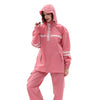 Raninfreem al aire libre moda doble montar el reflejo impermeable pantalones de lluvia traje l (cereza en polvo)