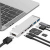 7 en 1 100W USB 3.1 a 20VPD + Datos del lector de tarjetas + HUB + HDMI 4K Converter (Plata)