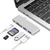 Lector de tarjetas de la estación de acoplamiento Splitter USB-C a HDMI, Especificación: 5 en 1 plata