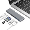 Lector de tarjetas de la estación de acoplamiento de divisor USB-C a HDMI, Especificación: 6 en 1 gris
