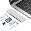 Lector de tarjetas de la estación de acoplamiento Splitter USB-C a HDMI, Especificación: 6 en 1 Plata