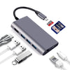 8 en 1 tipo C a HDMI+RJ45 Puerto de red+3USB3.0+Estación de acoplamiento PD (gris)