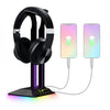 Dual USB RGB Color Changing Gaming Headset Stand (negro)