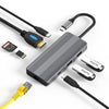 Blueendless 8k/30Hz Type-C a Gigabit Ethernet USB3.1 Estación de acoplamiento (8 en 1)