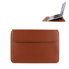 Bolsa de laptop de cuero PU08DZ con función de soporte, tamaño: 14.1-15.4 pulgadas (amarillo de piel de vaca)