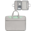 Baona Bn-Q006 PU Leather Apertura de cuero Laptop Bag para 13/13.3/14 pulgadas (gris+menta verde)