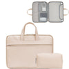 Baona Bn-Q006 PU Leather Apertura completa de la computadora portátil de apertura para 15/15.6 pulgadas (color de albaricoque ligero+bolsa de alimentación)
