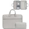Baona Bn-Q006 PU Leather Apertura completa de la computadora portátil de apertura para 16/17 pulgadas (gris+bolso de potencia)