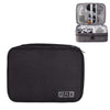 Bolsa de almacenamiento de cable de alimentación de auriculares electrónicos de 5 pulgadas de 5 pulgadas (negro)