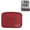Bolsa de almacenamiento de cable de alimentación de auriculares electrónicos de 5 pulgadas de 5 pulgadas (rojo vino)