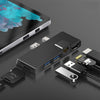 W05 8 en 1 USB3.1 GNE1 Ethernet RJ45 Converter para Surface Pro4/5/6 (negro)