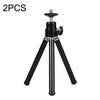 2PCS Proyector Phone Stand Desktop Portable Telescópico Mini Trípode de metal, Estilo: 2 secciones (negro)