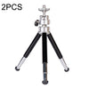 2PCS Proyector Phone Stand Desktop Portable Telescópico Mini Trípode de metal, Estilo: 3 secciones (negro)
