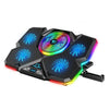 Coolcold Five Fans 2 USB Ports Laptop Cooler Gaming Notebook Stand, Versión: Touch Symphony Blue