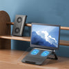 D33 Soporte de la computadora portátil de 2 ventiladores plegable Portable soporte de tableta elevable (negro)