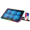 Radiador ajustable para computadora portátil ICE COOREL K15 con 6 ventiladores y luz ambiental RGB (negro)