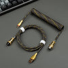 Cable de resorte de teclado mecánico Conector aéreo chapado en oro (negro)